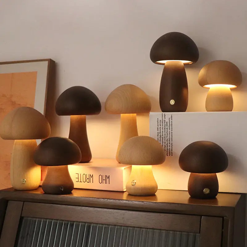 Träsvampslampa LED – Touchstyrd Nattlampa i Nordisk Design Hemviro