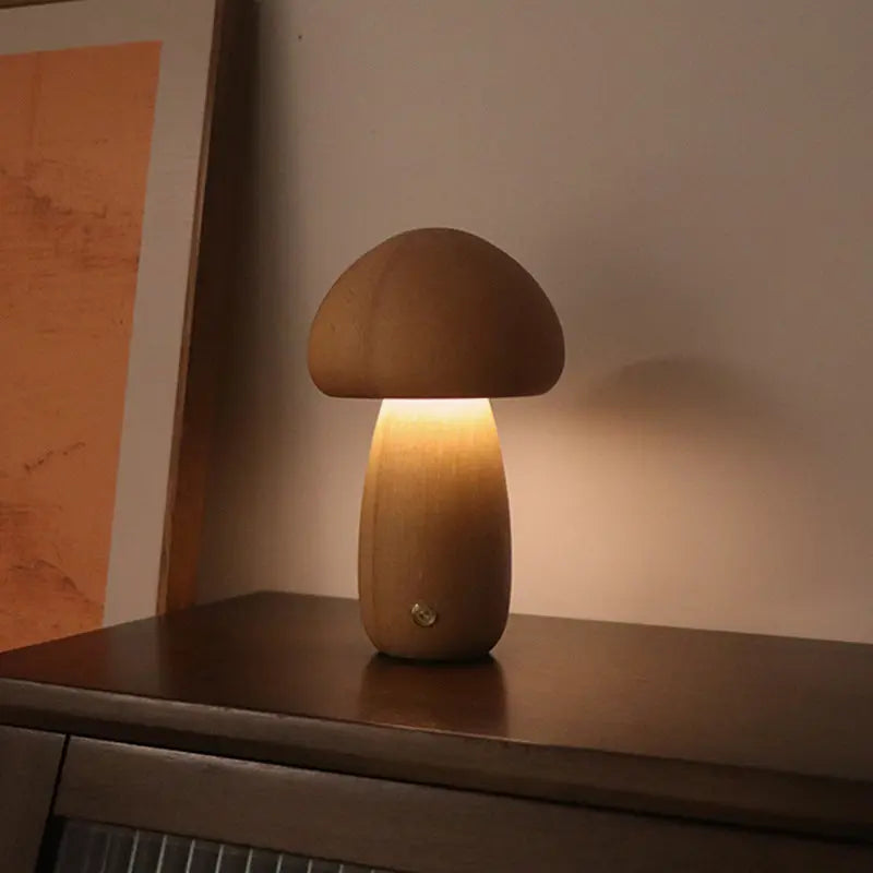 Träsvampslampa LED – Touchstyrd Nattlampa i Nordisk Design Hemviro