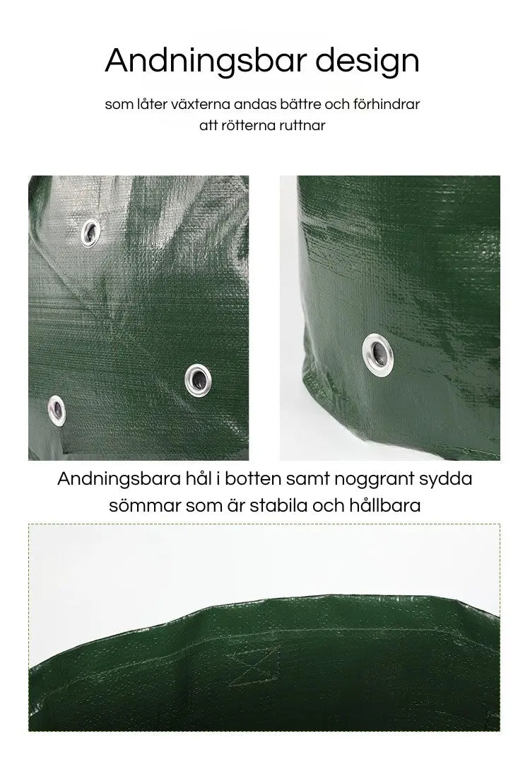 Odlingspåsar för Grönsaker – Andningsbara Grow Bags med Skördefönster Hemviro