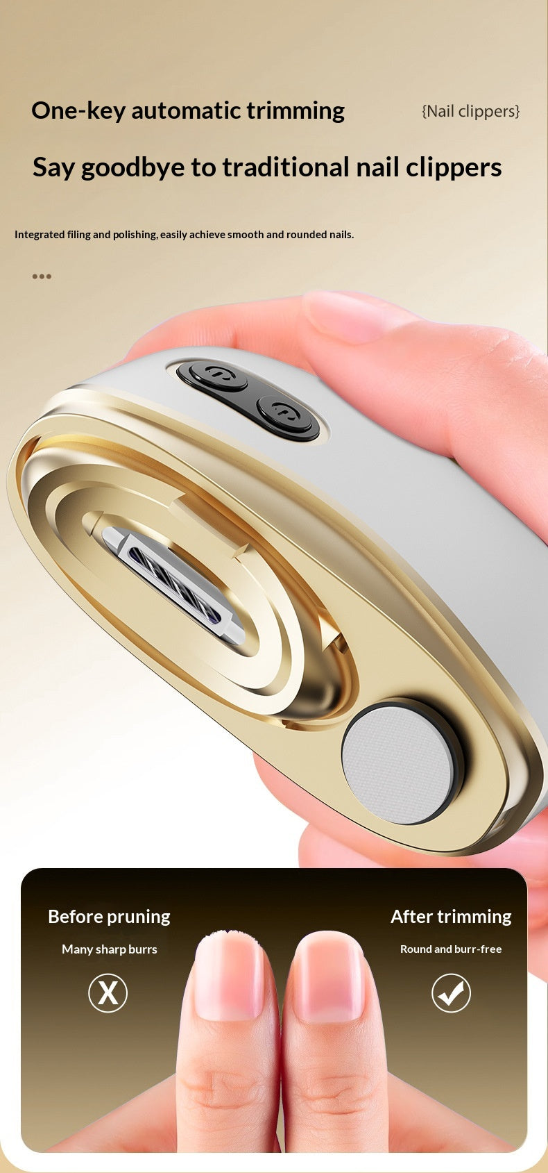 SmartClip™ – Elektrischer Nagelknipser mit automatischer Nagelfeile