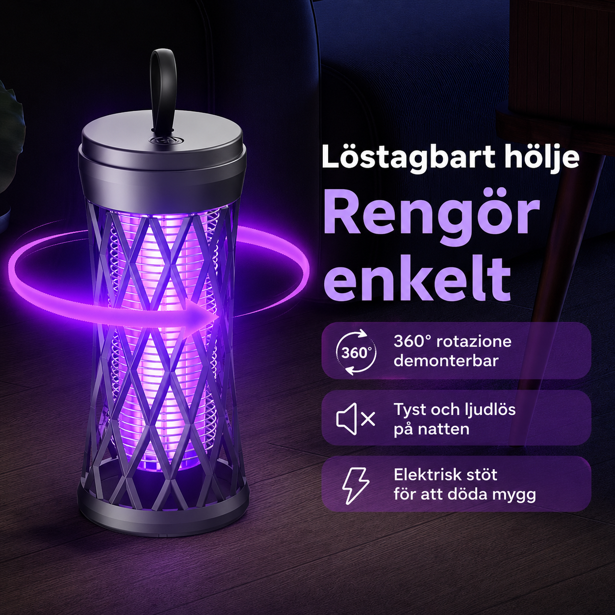 MosquitoGuard™ – Rechargeable Mosquito Lamp with Electric Insect Trap