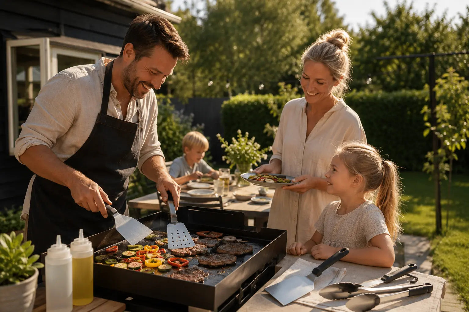 10-delars Grill set i Rostfritt Stål – Professionella BBQ-verktyg med Såsflaskor Hemviro