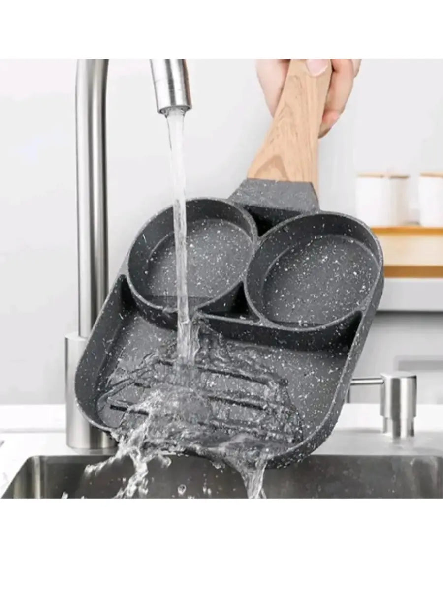 Non-Stick Stekpanna 2/4 Fack – Multifunktionell Frukost panna för Alla Spisar Hemviro