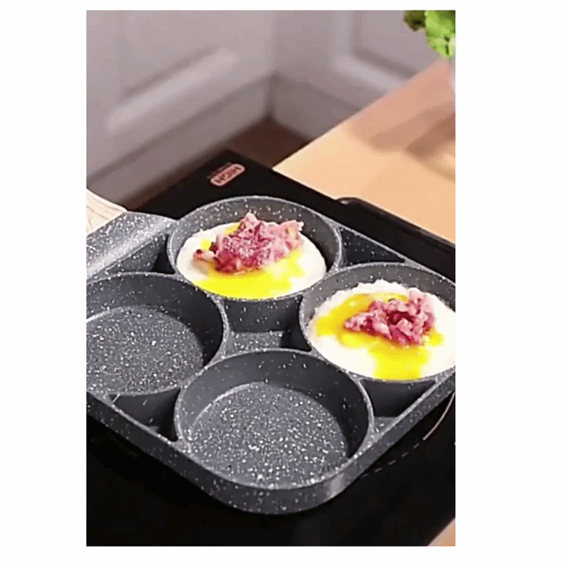 Non-stick Frying Pan 2/4 Compartments – Multifunctional Breakfast Pan for All Stoves