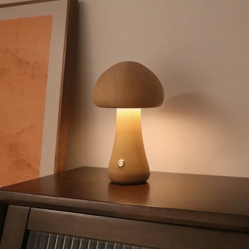 Träsvampslampa LED – Touchstyrd Nattlampa i Nordisk Design Hemviro