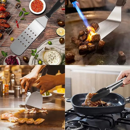 10-delars Grill set i Rostfritt Stål – Professionella BBQ-verktyg med Såsflaskor Hemviro