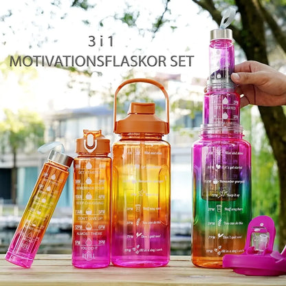 Motivationsflaskor Set 3-Pack Hemviro